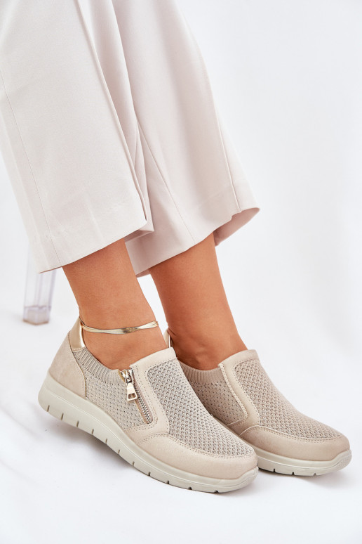 apavi  ar platformu ar rāvējslēdzējiem Zelta krāsas Leanae