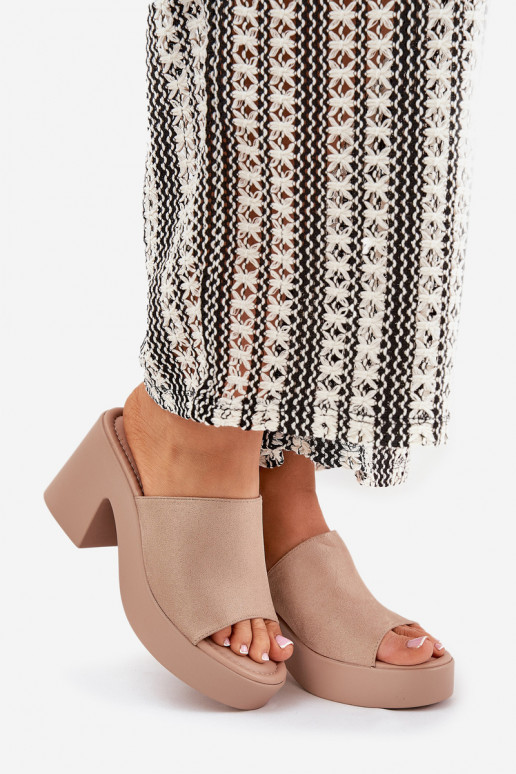 sieviešu čības ar papēdi  Haki krāsas Omeisa sieviešu čības ar papēdi  Haki krāsas Omeisa