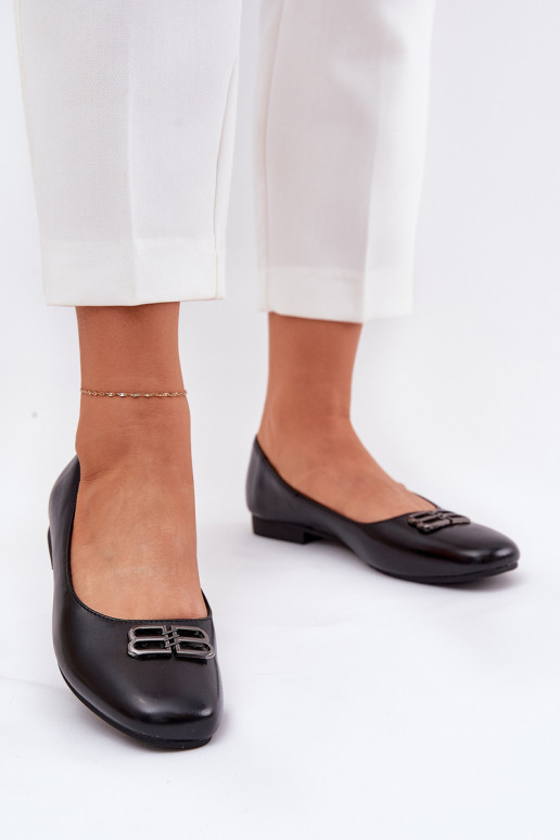 Eleganta stila Balerīnas  ar ornamentiem Vinceza 62206 Melns Eleganta stila Balerīnas  ar ornamentiem Vinceza 62206 Melns