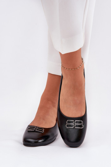 Eleganta stila Balerīnas  ar ornamentiem Vinceza 62206 Melns 2