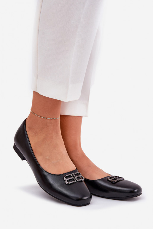 Eleganta stila Balerīnas  ar ornamentiem Vinceza 62206 Melns Eleganta stila Balerīnas  ar ornamentiem Vinceza 62206 Melns