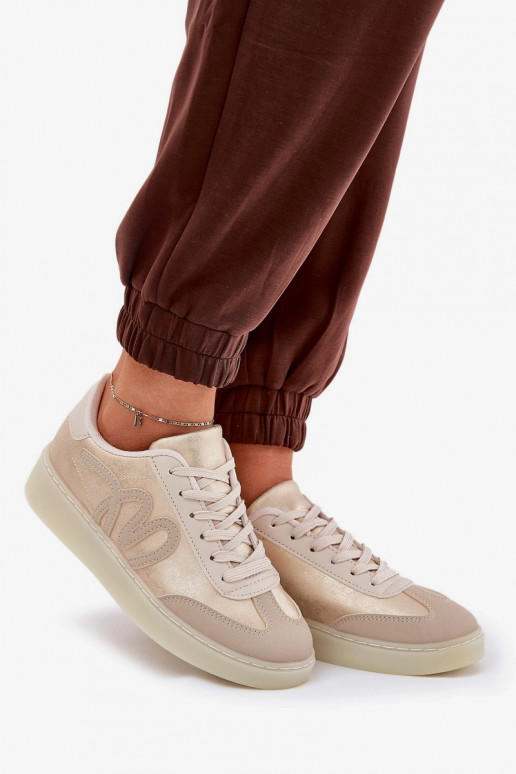 Zems sporta apavi Sieviešu no eko ādas Zelta krāsas-smilšu krāsas Iladira