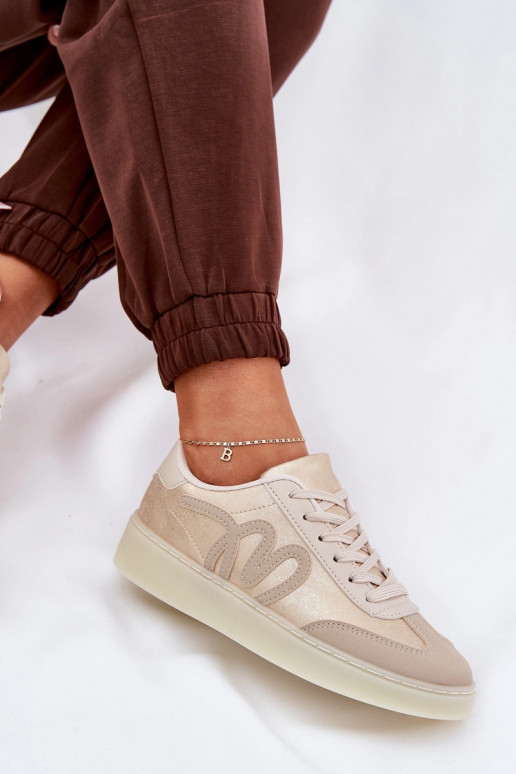 Zems sporta apavi Sieviešu no eko ādas Zelta krāsas-smilšu krāsas Iladira