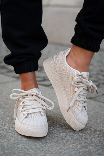 Sneakers modeļa apavi Sieviešu Ar Dekorāciju ar platformu smilšu krāsas Eanneth