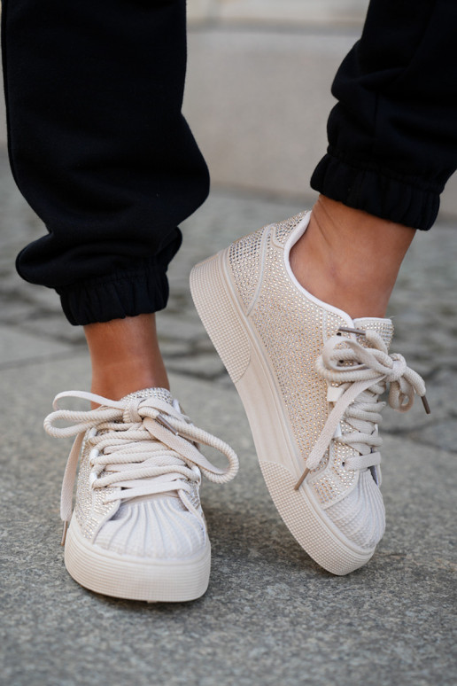 Sneakers modeļa apavi Sieviešu Ar Dekorāciju ar platformu smilšu krāsas Eanneth Sneakers modeļa apavi Sieviešu Ar Dekorāciju ar platformu smilšu krāsas Eanneth