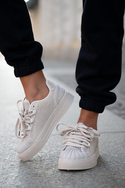 Sneakers modeļa apavi Sieviešu Ar Dekorāciju ar platformu smilšu krāsas Eanneth Sneakers modeļa apavi Sieviešu Ar Dekorāciju ar platformu smilšu krāsas Eanneth