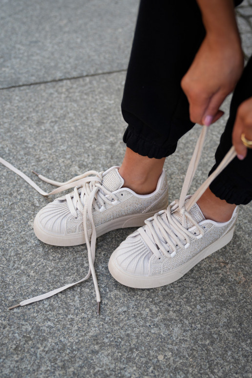 Sneakers modeļa apavi Sieviešu Ar Dekorāciju ar platformu smilšu krāsas Eanneth Sneakers modeļa apavi Sieviešu Ar Dekorāciju ar platformu smilšu krāsas Eanneth