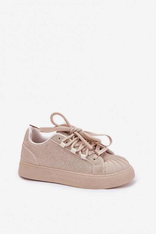 Sneakers modeļa apavi Sieviešu Ar Dekorāciju ar platformu smilšu krāsas Eanneth Sneakers modeļa apavi Sieviešu Ar Dekorāciju ar platformu smilšu krāsas Eanneth