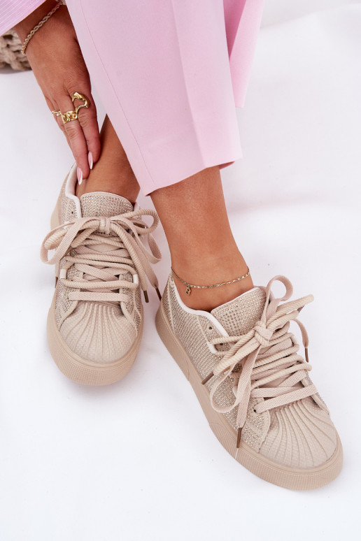 Sneakers modeļa apavi Sieviešu Ar Dekorāciju ar platformu smilšu krāsas Eanneth Sneakers modeļa apavi Sieviešu Ar Dekorāciju ar platformu smilšu krāsas Eanneth