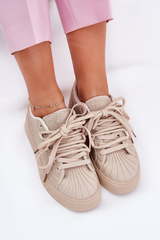 Sneakers modeļa apavi Sieviešu Ar Dekorāciju ar platformu smilšu krāsas Eanneth Sneakers modeļa apavi Sieviešu Ar Dekorāciju ar platformu smilšu krāsas Eanneth