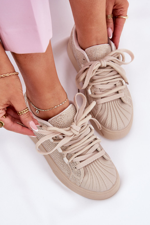 Sneakers modeļa apavi Sieviešu Ar Dekorāciju ar platformu smilšu krāsas Eanneth Sneakers modeļa apavi Sieviešu Ar Dekorāciju ar platformu smilšu krāsas Eanneth