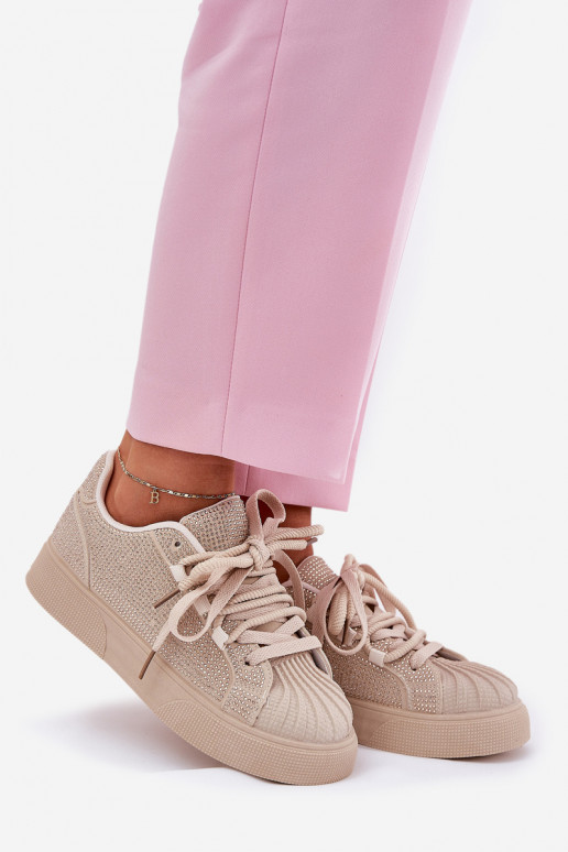 Sneakers modeļa apavi Sieviešu Ar Dekorāciju ar platformu smilšu krāsas Eanneth Sneakers modeļa apavi Sieviešu Ar Dekorāciju ar platformu smilšu krāsas Eanneth