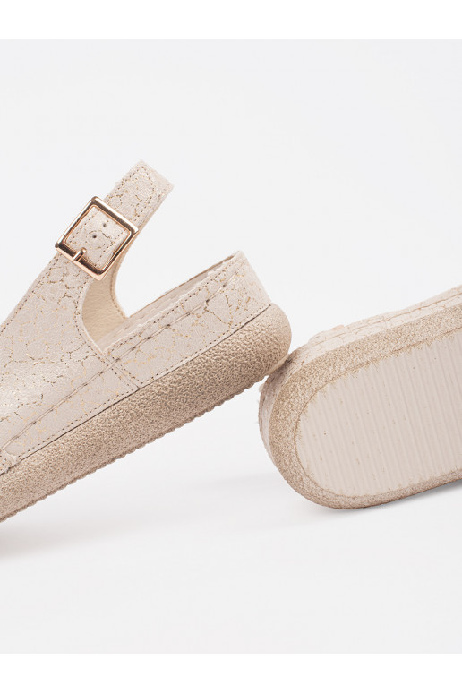 smilšu krāsas kurpes ze skórzaną wkładką