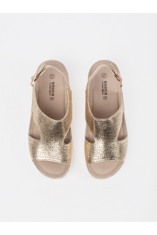 Zelta krāsas kurpes na j platformie