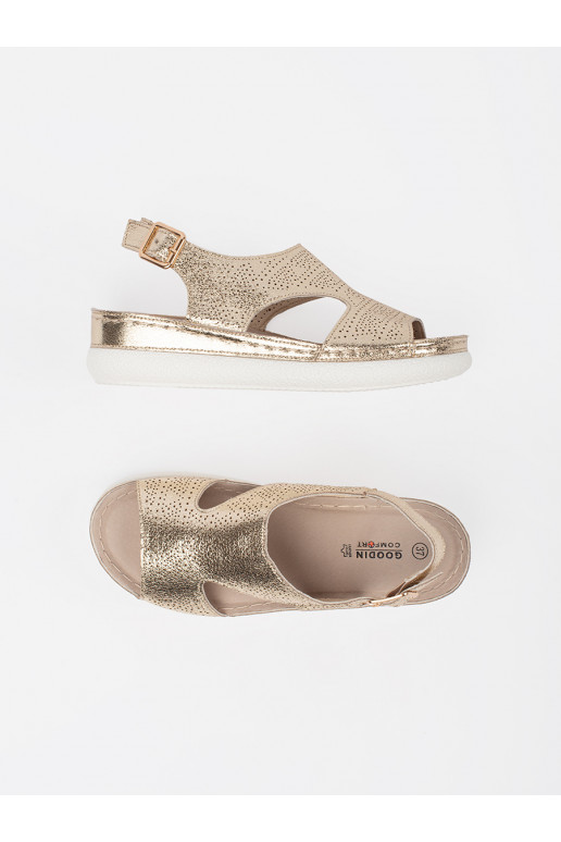 Zelta krāsas kurpes na j platformie