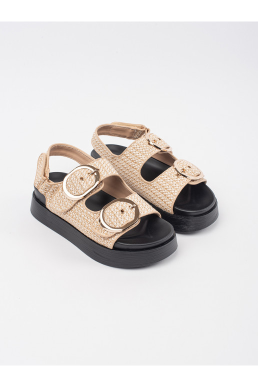 sandales ar platformu bēšs-białą kratkę sandales ar platformu bēšs-białą kratkę