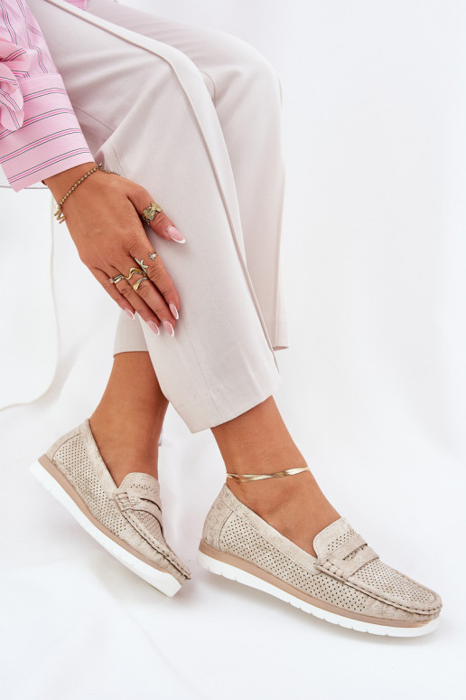 sieviešu mokasīni no eko ādas Zelta krāsas Bralithia