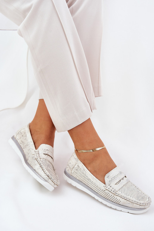 sieviešu mokasīni no eko ādas Sudraba krāsas Bralithia sieviešu mokasīni no eko ādas Sudraba krāsas Bralithia