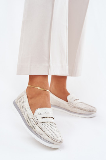 sieviešu mokasīni no eko ādas Sudraba krāsas Bralithia 2