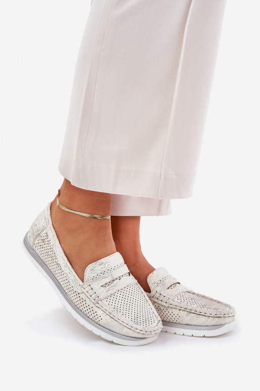 sieviešu mokasīni no eko ādas Sudraba krāsas Bralithia sieviešu mokasīni no eko ādas Sudraba krāsas Bralithia