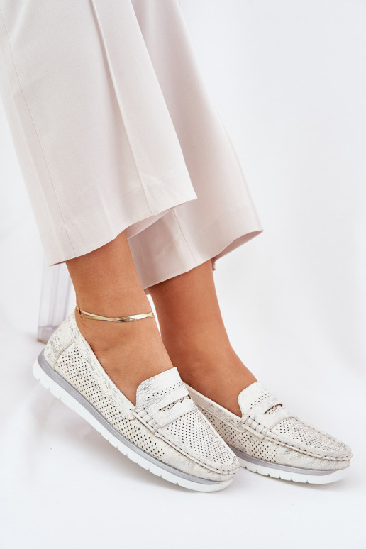 sieviešu mokasīni no eko ādas Sudraba krāsas Bralithia sieviešu mokasīni no eko ādas Sudraba krāsas Bralithia