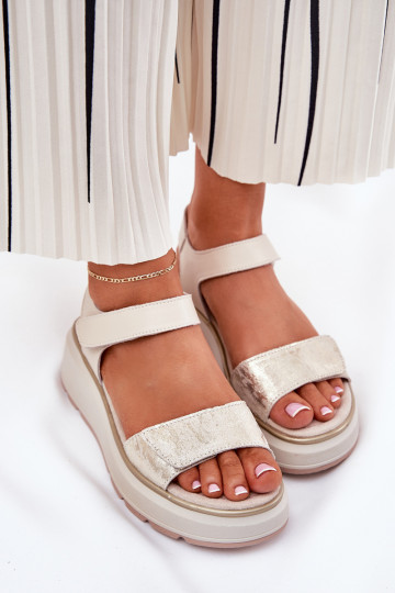 Sieviešu basenes   Platformie I Koturnie ar lipīgām aizdarēm S.Barski LR51-543 Zelta krāsas