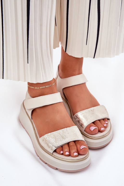 Sieviešu basenes   Platformie I Koturnie ar lipīgām aizdarēm S.Barski LR51-543 Zelta krāsas