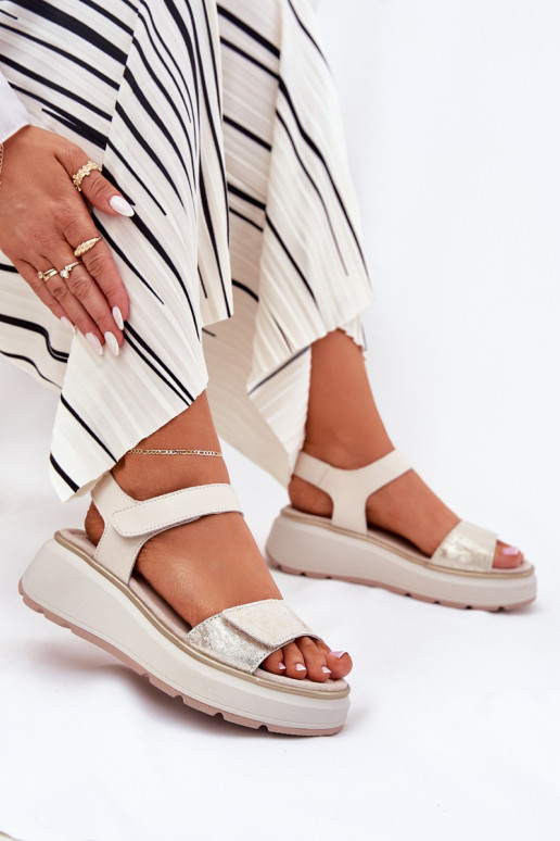 Sieviešu basenes   Platformie I Koturnie ar lipīgām aizdarēm S.Barski LR51-543 Zelta krāsas