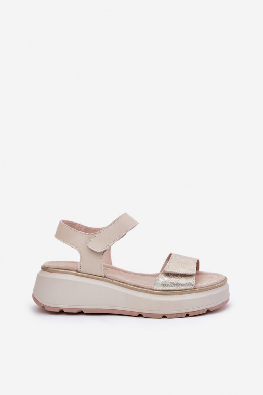 Sieviešu basenes   Platformie I Koturnie ar lipīgām aizdarēm S.Barski LR51-543 Zelta krāsas