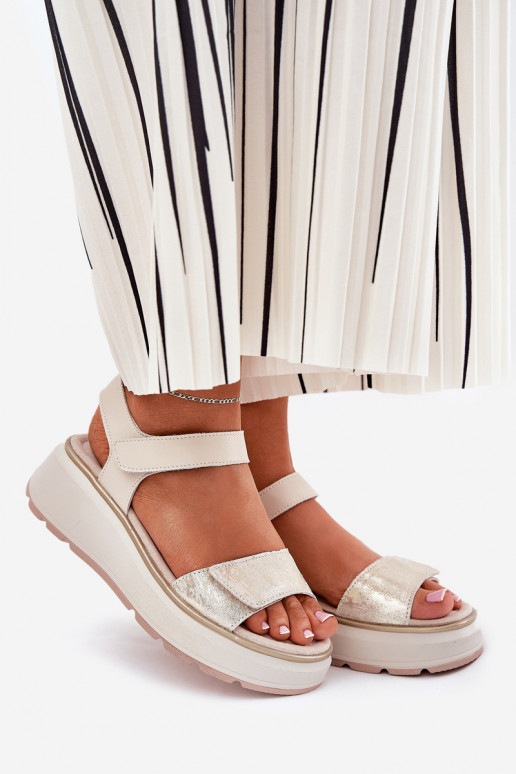 Sieviešu basenes   Platformie I Koturnie ar lipīgām aizdarēm S.Barski LR51-543 Zelta krāsas