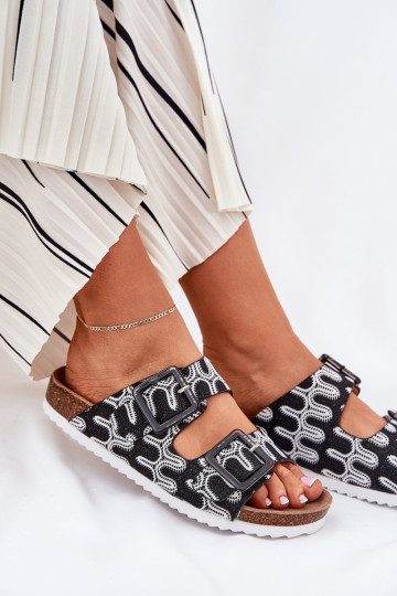 sieviešu čības ar sprādzēm  S.Barski RB51-006 Melns