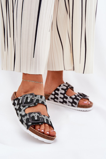 sieviešu čības ar sprādzēm  S.Barski RB51-006 Melns 2