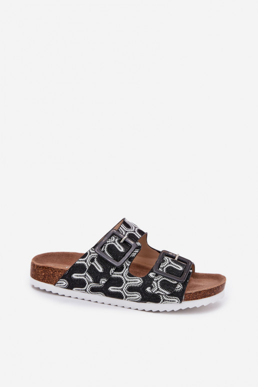 sieviešu čības ar sprādzēm  S.Barski RB51-006 Melns sieviešu čības ar sprādzēm  S.Barski RB51-006 Melns