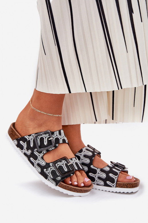 sieviešu čības ar sprādzēm  S.Barski RB51-006 Melns sieviešu čības ar sprādzēm  S.Barski RB51-006 Melns