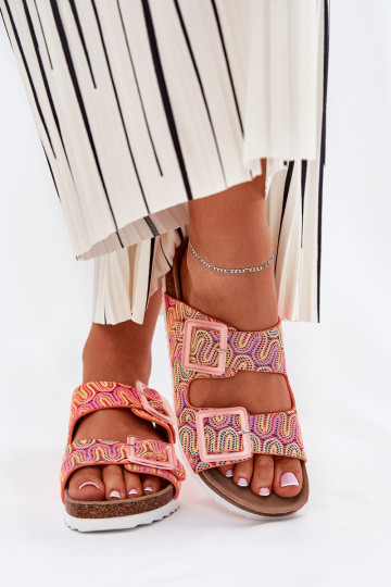 sieviešu čības ar sprādzēm  S.Barski RB51-006 oranžas krāsas 2