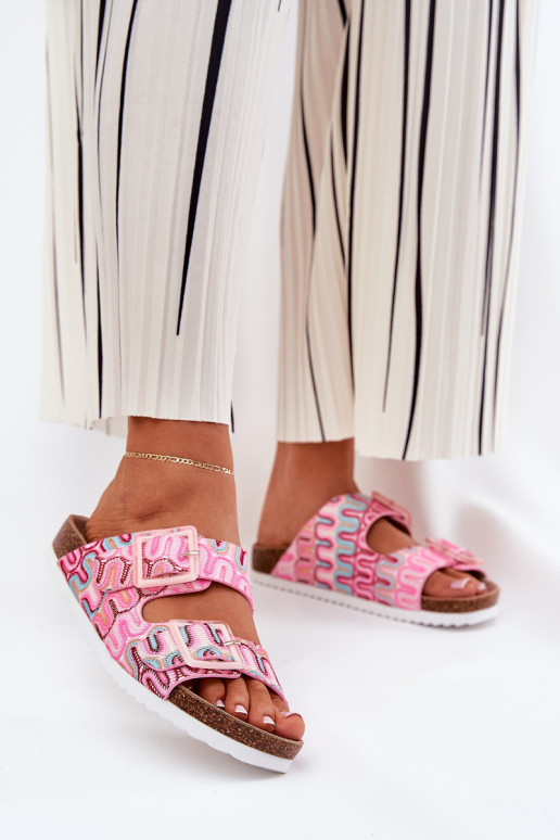 sieviešu čības ar sprādzēm  S.Barski RB51-006 Rozā krāsas sieviešu čības ar sprādzēm  S.Barski RB51-006 Rozā krāsas