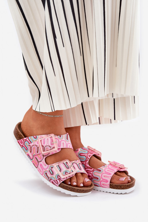 sieviešu čības ar sprādzēm  S.Barski RB51-006 Rozā krāsas sieviešu čības ar sprādzēm  S.Barski RB51-006 Rozā krāsas