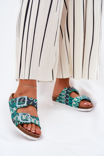 sieviešu čības ar sprādzēm  S.Barski RB51-006 Zaļas krāsas 2