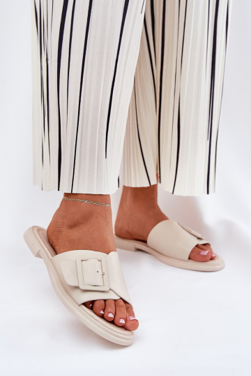 Čibas no dabīgas ādas  ar sprādzēm D&A SJ2302-01 smilšu krāsas 2