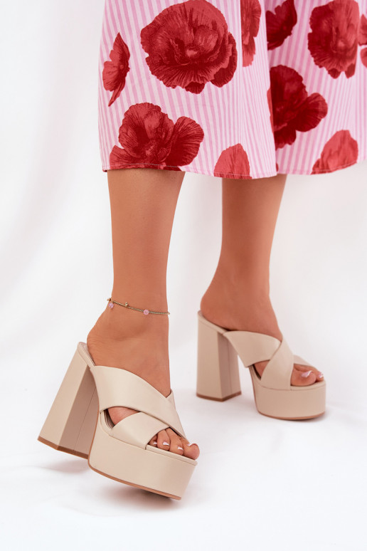 sieviešu čības ar platformu I  smilšu krāsas Lenobos sieviešu čības ar platformu I  smilšu krāsas Lenobos