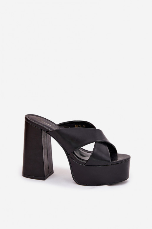 sieviešu čības ar platformu I  Melns Lenobos sieviešu čības ar platformu I  Melns Lenobos