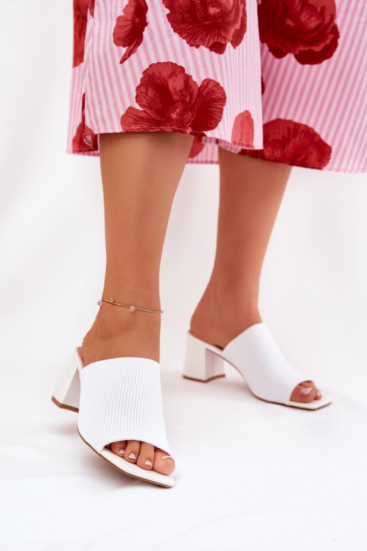 sieviešu čības ar papēdi Typu Słupek baltas krāsas Wenilan sieviešu čības ar papēdi Typu Słupek baltas krāsas Wenilan