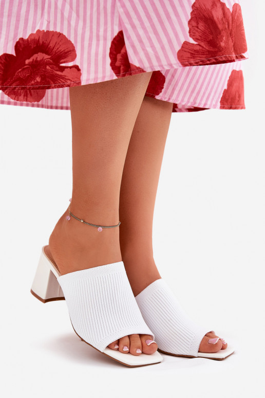 sieviešu čības ar papēdi Typu Słupek baltas krāsas Wenilan sieviešu čības ar papēdi Typu Słupek baltas krāsas Wenilan