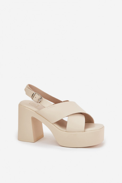 Sieviešu basenes  no eko ādas Ziloņkaula krāsas Annavin