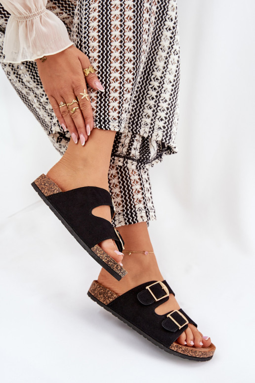 sieviešu čības  Ze Zelta krāsasmi ar sprādzēmmi Melns Lisavionea