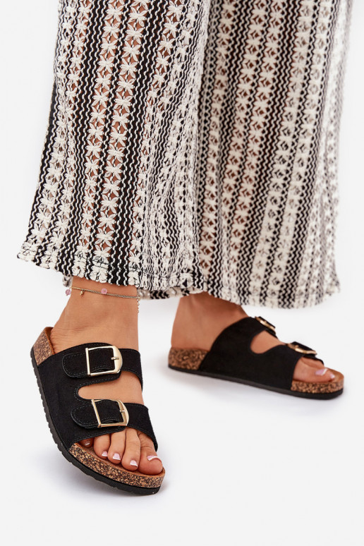 sieviešu čības  Ze Zelta krāsasmi ar sprādzēmmi Melns Lisavionea