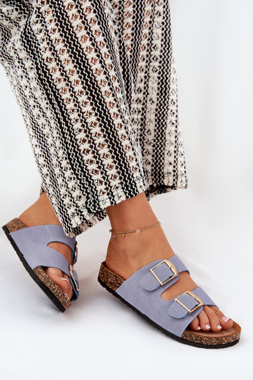 sieviešu čības  Ze Zelta krāsasmi ar sprādzēmmi Zilas krāsas Lisavionea