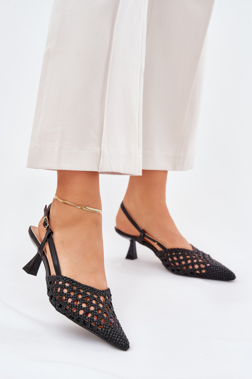 augstpapēžu kurpes Ze Szpiczastym Noskiem I Odkrytą Piętą Melns Umirana augstpapēžu kurpes Ze Szpiczastym Noskiem I Odkrytą Piętą Melns Umirana