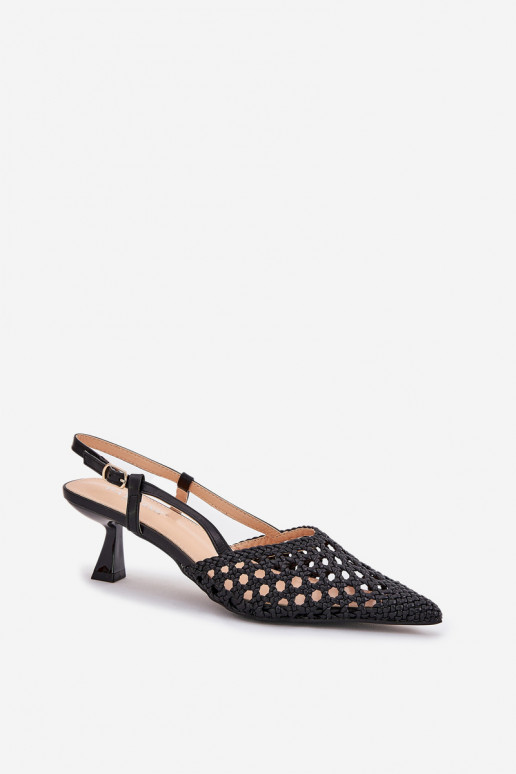 augstpapēžu kurpes Ze Szpiczastym Noskiem I Odkrytą Piętą Melns Umirana augstpapēžu kurpes Ze Szpiczastym Noskiem I Odkrytą Piętą Melns Umirana