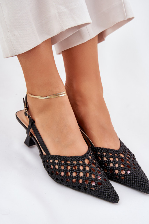 augstpapēžu kurpes Ze Szpiczastym Noskiem I Odkrytą Piętą Melns Umirana augstpapēžu kurpes Ze Szpiczastym Noskiem I Odkrytą Piętą Melns Umirana